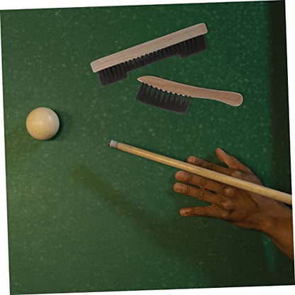 BESPORTBLE 2pcs Billiards Pool Table Clean Brush Set Wooden Billiard Table Cleaning Tool with Bristles for Dust and Dirt Removal for Bed and Rail Maintenance