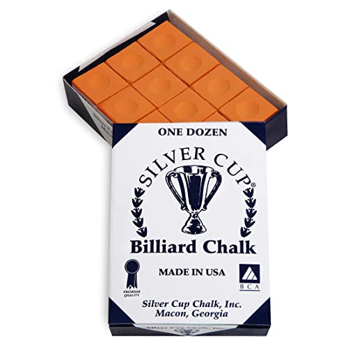 Silver Cup Billiard CHALK - ONE DOZEN - color: Orange