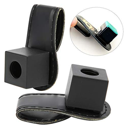 Keenso 2Pcs/Set Portable Billiard Ball Pool Chalk Holder, Magnetic Snooker Belt Clip Snooker Cue Chalk Holder Billiard Supplies