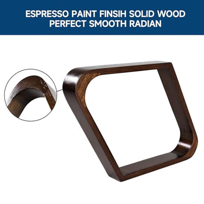 GSE Games & Sports Expert Solid Wood Billiard 8-Ball Triangle / 9-Ball Diamond Pool Ball Racks for 2-1/4" Pool Balls, Pool Table Accessories - color: Espresso, style: 9-Ball Diamond Rack