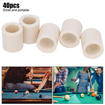 VGEBY 40pcs Billiard Cue Ferrules, White Fiber Pool Cue Stick Ferrules Set Rod Repairing Tool Tubes Billiard Accessories - color: As Picture Shown