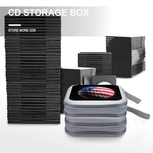 Bold And Bright Patriotic Golf Ball CD Case DVD Storage Case Portable for Car Home Travel