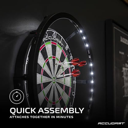 Accudart Vortex LED Surround - Tournament Style - 360 Degree Bright LED Lighting - Fits Traditional 18" Boards - Attaches Together in Minutes