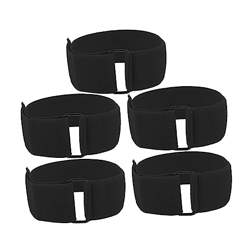 RiToEasysports 3 Legged Race Bands, 5Pcs Relay Race Games Outdoor Party with Adjustable Elastic for Kids Adults Family Team Sports Carnival Field Day (Black) - color: Black