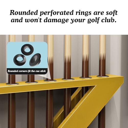 Wall-mounted Billiards Pool Stick Holder,Collapsar,9-Hole Billiard Cue Racks, Table Accessories,for Game Room(Red) - color: Red