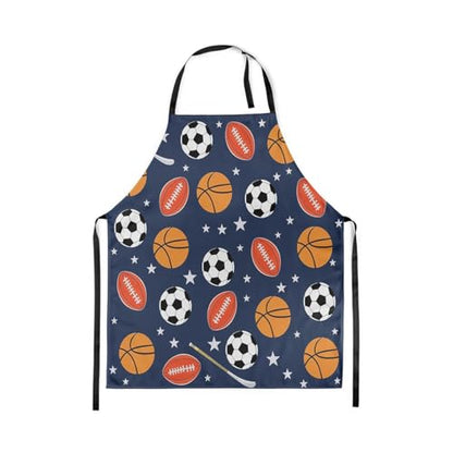 Manfei Ball Sports Kids Kitchen Apron - color: Orange Blue
