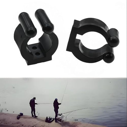 24 PCS Fishing Rod cClips Plastic Billiards Cue Holder Clips Wall Mounted Fishing Rod Holders Billiards Snooker Cue Clips for Fishing Rods Pool Rods with Screws - color: Black