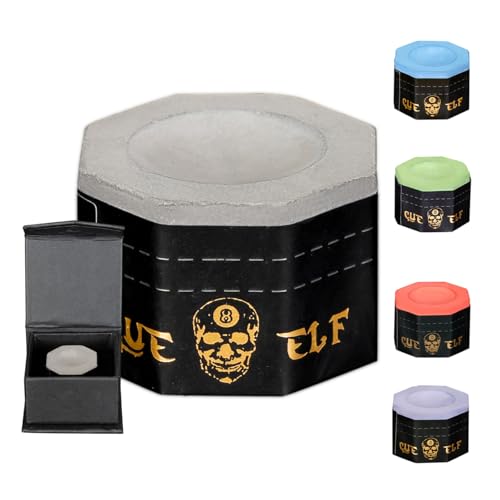 CUEELF Pool Chalk Premium Pool Cue Chalk Billiard Pool Stick Chalk Billiards Chalk-Blue,Green,Pink,Purple or Grey - color: Octagon-Grey
