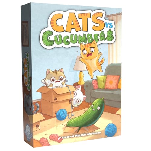 Envy Born Games Cats vs Cucumbers – Dice & Card Game | Hilarious Cat Themed Press Your Luck Game | Roll, Collect, and Outsmart Your Feline Foes | Family Friendly Fun for Teens & Adults