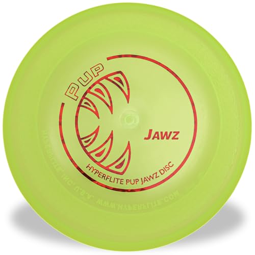 Hyperflite Pup Jawz Puncture Resistant Dog Flying Disc, Small Dogs | Puncture Resistant, Competition Approved | 7-inch, 90g | Small Dogs | Yellow - color: Yellow