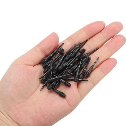 YOKIVE 30 Pcs Plastic Dart Tips, Game 2BA Thread Soft Darts Tips Replacements Dart Accessory | Indoor Outdoor Play (Black)