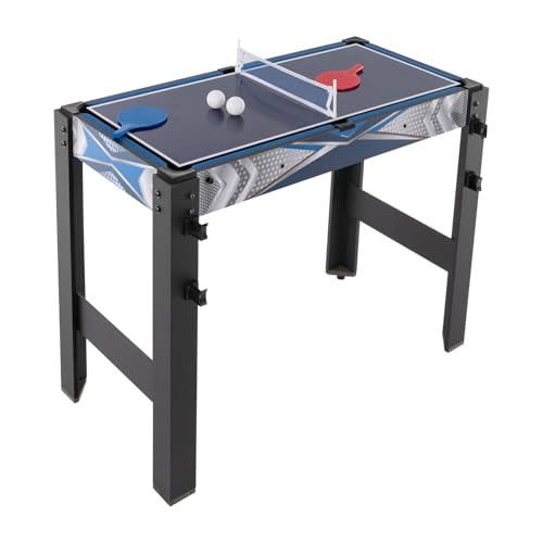 5-in-1 Multi Game Table for Kids & Adults, Combo Set with Billiards, Ping Pong, Hockey, Basketball & Archery, Portable Family Fun Activity Center for Game Room