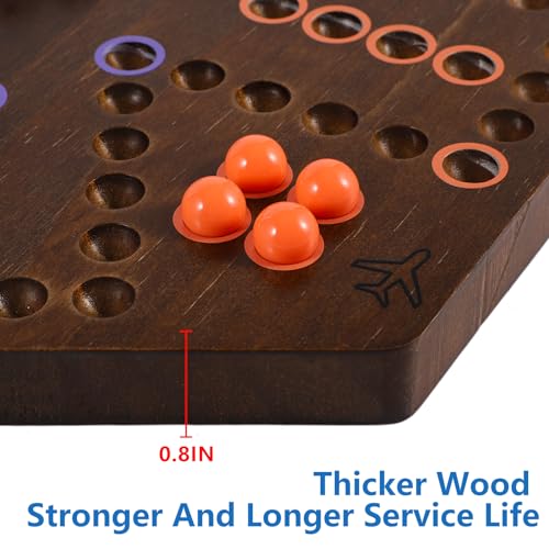 15 in Wahoo Board Game, Marble Board Game for 4-6 Players, Fast Track Board Game with Complete Accessories, Classic Board Game for Game Night, Parties, (Small,Brown) - color: Small, Rustic Brown