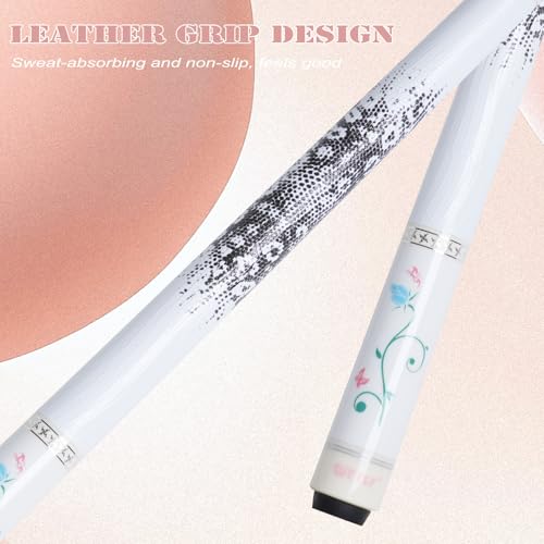 CUEELF Pink Pool Cue Stick 58inches Canadian Maple Billiard Cue Sticks Professional Pool Stick Gifts for Women and Ladies - color: White, size: 21 oz