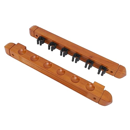 Srliya Wall Mounted Billiard Pool Rack 6 Cues Wooden Billiard Rack Billiard Stick Wall Rack