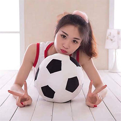 AOQI Plush Soccer Balls - Fluffy Stuffed Toy Soccer Ball Plush Pillow Soft Durable Stuff Soccerball Gift for Kids Boy Baby (Black -White,17.7inch/45cm) - color: Black -White, size: 17.7inch/45cm