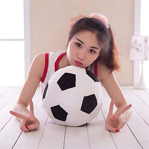 AOQI Fluffy Stuffed Toy Soccer Ball Plush Pillow Soft Durable Stuff Soccerball Gift for Kids Boy Baby (Black -White,7.8inch/20cm) - color: Black -White, size: 7.8inch/20cm