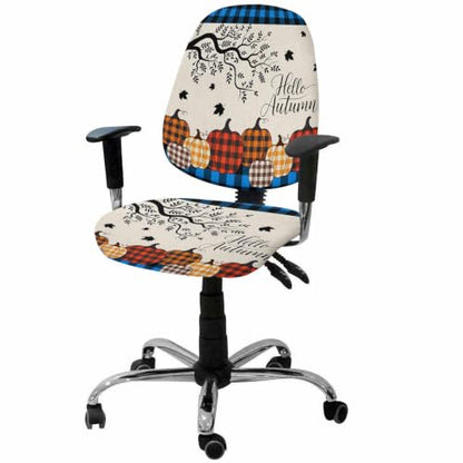 Savannan Office Chair Cover, Pumpkin Thanksgiving Maple Leaf Protective Stretch Elastic Universal Cover for Desk Task Chair,Computer Rotating Chair 1 Pcs Abstract Colorful Plaid