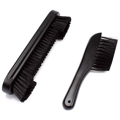GSE Games & Sports Expert 2-Piece Solid Wood Billiard Pool Table Brush and Rail Brush Set, Billiards Pool Table Cleaning Tools - color: Black