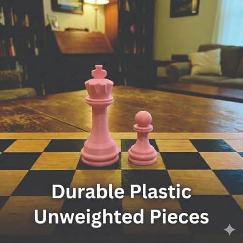 Staunton Chess Pieces Half Set, 17 Pink Pieces, 3.75" King | Made in USA - color: Pink