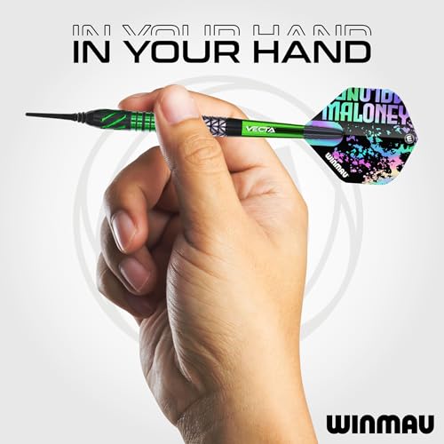 Winmau Darts - Michael Van Gerwen | Mike Maloney | Leonard Gates - Professional Players - Soft Tip Darts - Includes Dart Flights and Shafts - size: 18G - Soft Tip