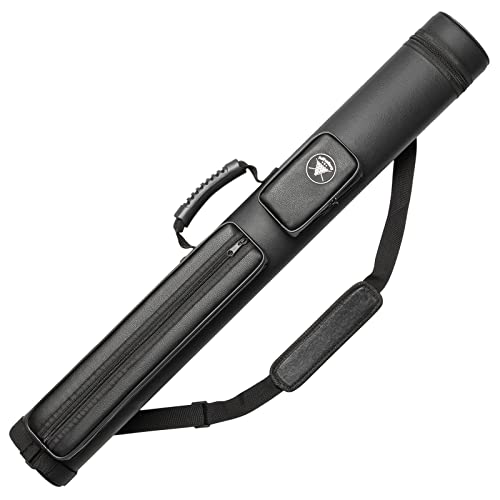 Adhafera Pool Cue Case, 2 X 2 Hard Pool Stick Case, Made of Faux Leather Billiards Accessories - color: Black