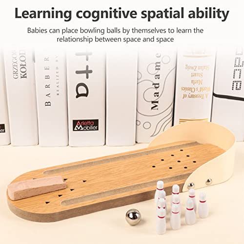 Dan&Dre Table Mini Bowling Playset Wooden Desktop Decoration Kids Toy