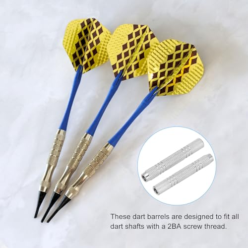 12 Grams Dart Replacements Barrel, 6Pcs Metal Dart Replace Barrel Accessories for Soft and Steel Dart Tips, Silver Tone