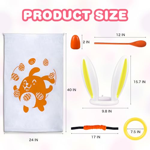 digi Easter Games for Kids and Family- 33 Pcs Potato Sack Race Bags,Egg and Spoon Race,Legged Relay Race Bands Easter Gifts Toys for Kids Outdoor Eggs Hunt Party Favors Activities（Over 3 years old）