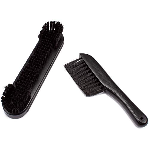 GSE Games & Sports Expert 2-Piece Solid Wood Billiard Pool Table Brush and Rail Brush Set, Billiards Pool Table Cleaning Tools - color: Black