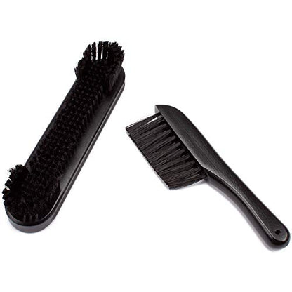 GSE Games & Sports Expert 2-Piece Solid Wood Billiard Pool Table Brush and Rail Brush Set, Billiards Pool Table Cleaning Tools - color: Black