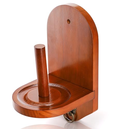 Eorbow Wall Mounted Cone Chalk Holder, Solid Wood Pool Hand Chalk Holder, Billiards Pool Table Cone Chalk Holder with Beveled Edge and Hardware, Pool Table Accessories