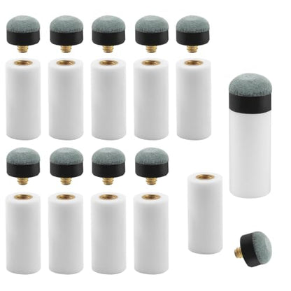 Jiozermi Billiard Cue Tips Replacement with Ferrules, Screw On Pool Stick Tips, Leather Cue Tips Kit for Cue Stick Repair - size: 12mm（20 pack）
