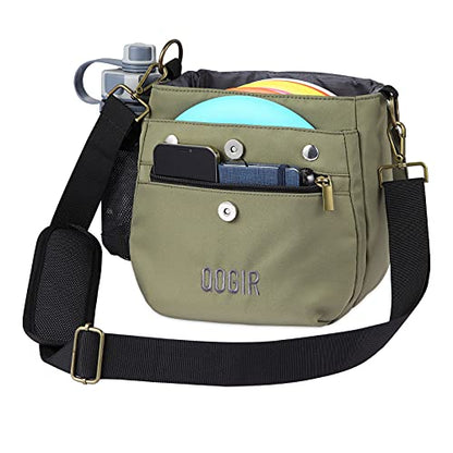 QOGIR Lightweight Disc Golf Bag: Durable Disc Golf Bag with 8+ Disc Capacity, Introductory Discs Golf Bag, Holds Water Bottle and Accessories, Great for Beginners - color: Green