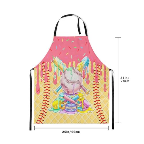 Castle Fairy Ice Cream Drip Baseball Kids Kitchen Apron - color: Yellow