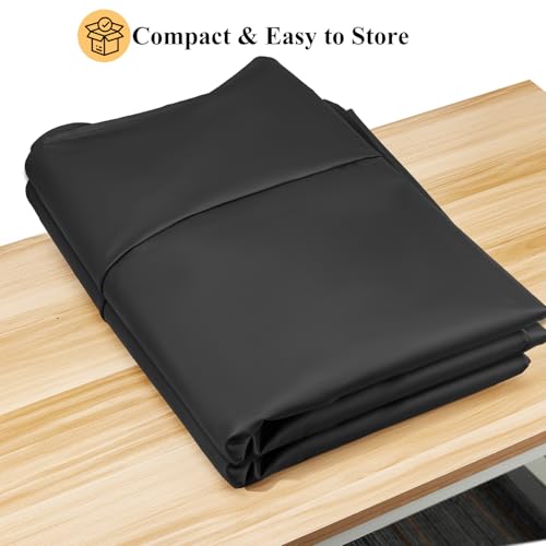 Saking Leatherette Pool Table Cover, Heavy Duty 8FT Billiard Table Cover Indoor & Outdoor, Waterproof & Tearproof Cover for Pool Table, Black, 8FT-100"LX 56"WX 8"H