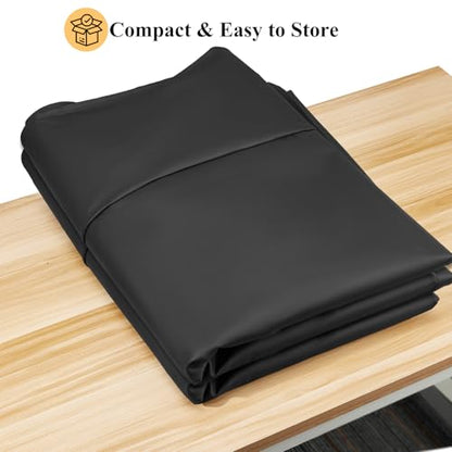 Saking Leatherette Pool Table Cover, Heavy Duty 8FT Billiard Table Cover Indoor & Outdoor, Waterproof & Tearproof Cover for Pool Table, Black, 8FT-100"LX 56"WX 8"H