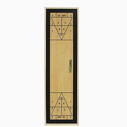 Yard Games Curling and Shuffleboard 2 in 1 Table Top Game with 8 Rolling Discs