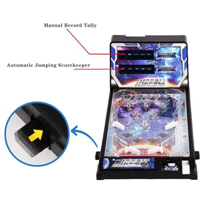 PHATM Pinball Machine Pinball Games with Lights and Sound Effects Mini Retro Arcade Machine Electronic Desktop Marble Arcade for Preschooler