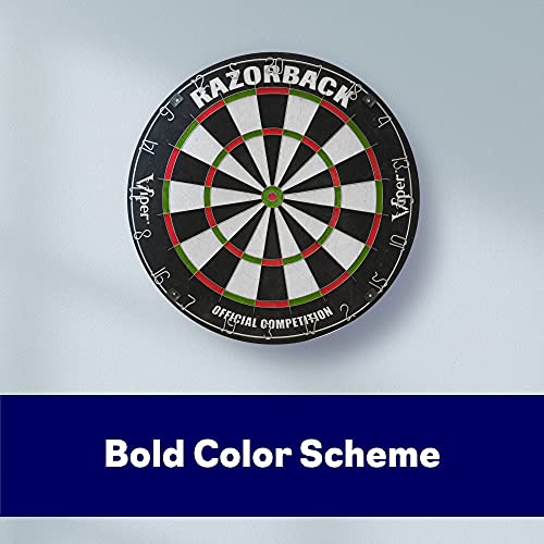 Viper Razorback WDF Accredited, Official Competition Bristle Steel Tip Dartboard Set with Staple-Free Razor Thin Spider Wire Self-Healing