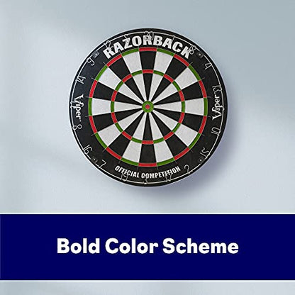 Viper Razorback WDF Accredited, Official Competition Bristle Steel Tip Dartboard Set with Staple-Free Razor Thin Spider Wire Self-Healing