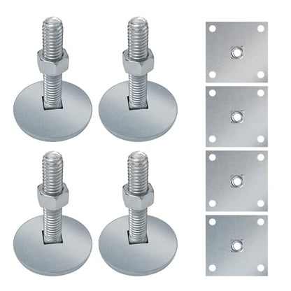 BigEmpty Heavy Duty 2" Leg Levelers Set with Square Metal Plate Compatible with Arcade Game Cabinets(4PCS)