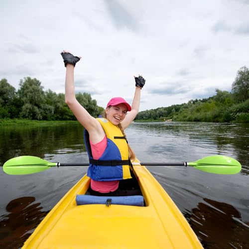 Karltion Kayak Paddle - Adjustable 2 Pieces Aluminum Alloy Shaft with Glass Fiber Blade for Surfing,Oar Fishing Easy Packable Travel - color: Green, size: 86"-1 paddle