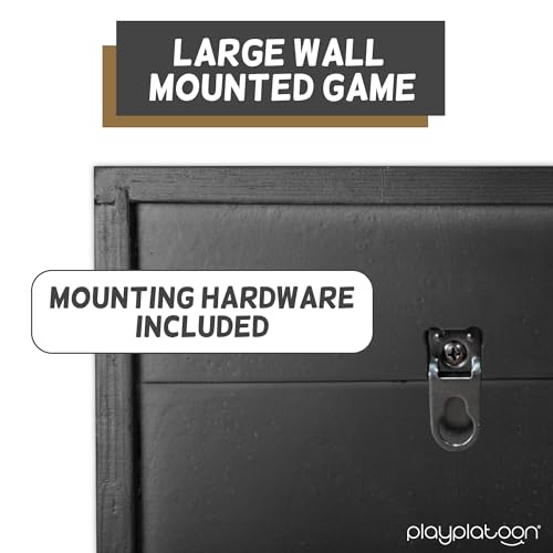 Play Platoon Giant 4 in a Row & Magnetic Tic Tac Toe Bundle: Wall Mounted Wooden Games for Indoor/Outdoor Family Fun, Game Room, Bar, Basement. Rustic Farmhouse Decor, Large 22x24 & 13.5" Boards