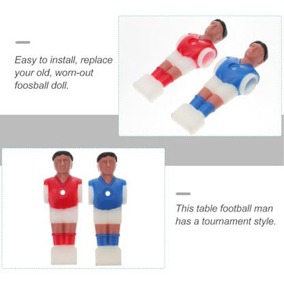 Kisangel 4Pcs Foosball Table Men Replacement Table Soccer Player Foosball Replacement Parts (2pcs Red and 2pcs Blue)