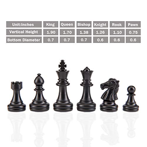AMEROUS 10 Inches Magnetic Travel Chess Set with Folding Chess Board - 2 Extra Queens - Instructions for Beginner, Kids and Adults