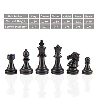AMEROUS 10 Inches Magnetic Travel Chess Set with Folding Chess Board - 2 Extra Queens - Instructions for Beginner, Kids and Adults