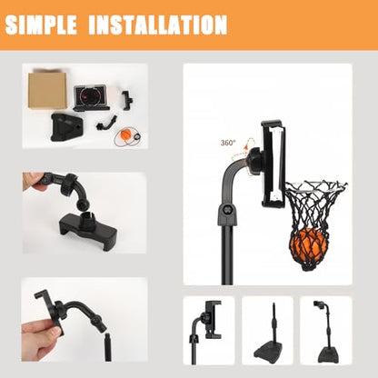 GYSH Mini Desktop Basketball Hoop for Office,Tiny Tabletop Basketball Game Toy,Desk Toys for Office for Adults,Indoors Smallest Foam Basketball,with Phone Holder(Stands) - style: Basketball Stands