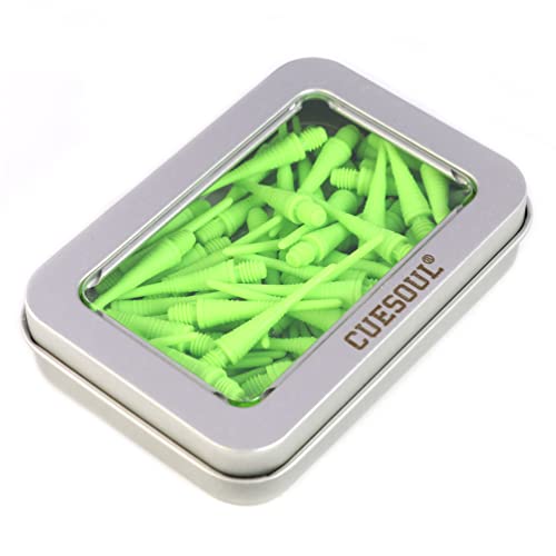 CUESOUL 100 Pieces Soft Tip Points for Soft Tip Darts - color: Light Green