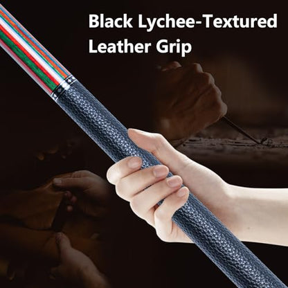 CUEELF Pool Cue Stick Low Deflection Hand-Made Inlay Billiard Cue 58'' Professional Billiard Pool Cue Stick for Adults-12.5mm Tip,3/8 * 8 Joint - color: WD-CM-CAI
